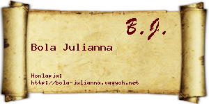 Bola Julianna névjegykártya